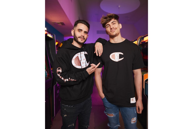 HyperX Champion Capsule Collection Release Cotton T-shirt Reverse Weave Hoodies Crewnecks Rose Gold White HyperX Cloud MIX Headphone and Wired Game Headset