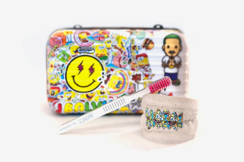 J Balvin Ian Delucca Spongebob Squarepants Grillz Collab Reveal Announcement Release Info 20th anniversary Nickelodeon Toothbrush