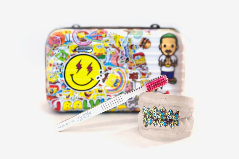 J Balvin Ian Delucca Spongebob Squarepants Grillz Collab Reveal Announcement Release Info 20th anniversary Nickelodeon Toothbrush