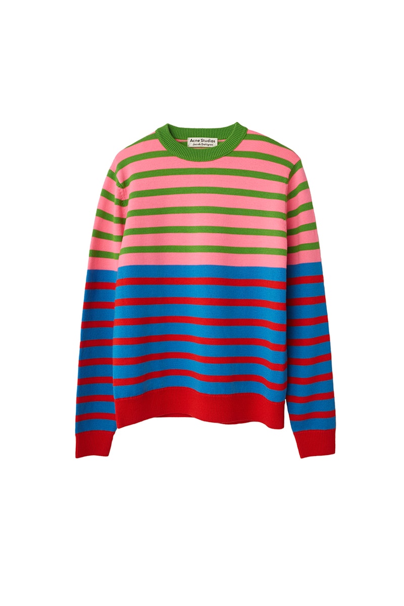 Jacob Dahlgren x Acne Studios Fall Winter 2019 FW19 Capsule Collection Stripes Sweater Scarf Hat Beanie Seasonal Drop Cold Weather Blankets Wallpaper Homeware 