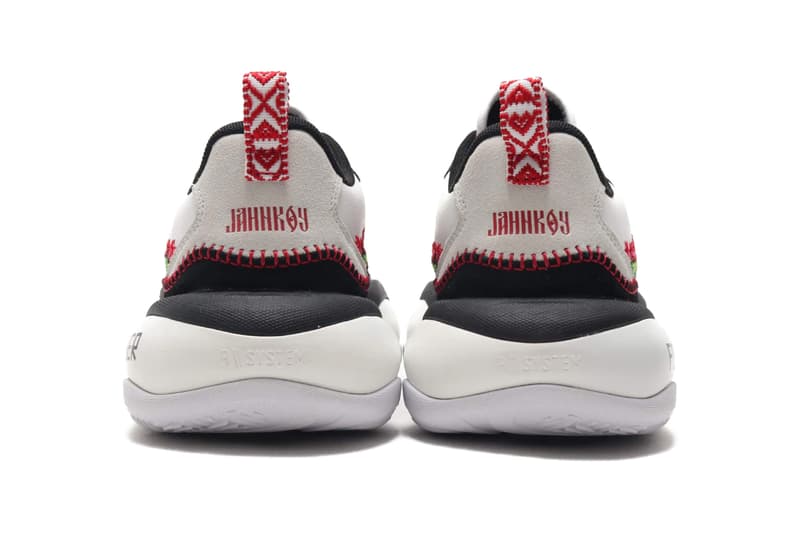 jahnkoy puma alteration rs x knit artist folk art white yellow green black red flower print collaboration clothing collection sneaker shoe footwear release date info buy drop