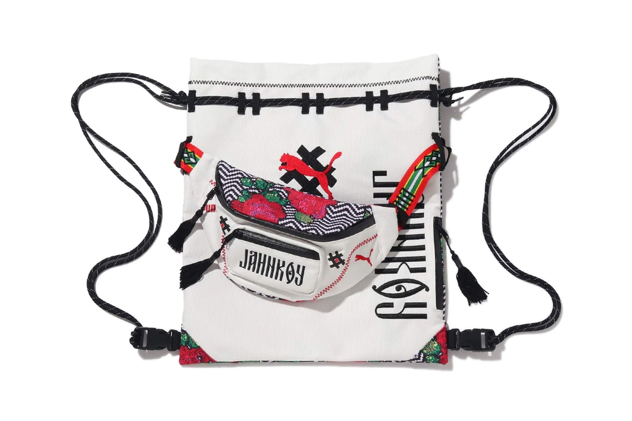 jahnkoy puma alteration rs x knit artist folk art white yellow green black red flower print collaboration clothing collection sneaker shoe footwear release date info buy drop