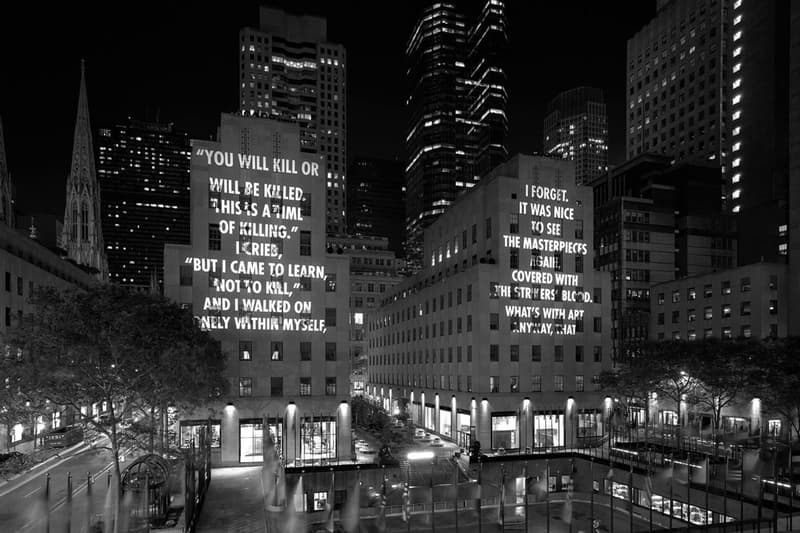 jenny holzer vigil light projection rockefeller center installation artworks