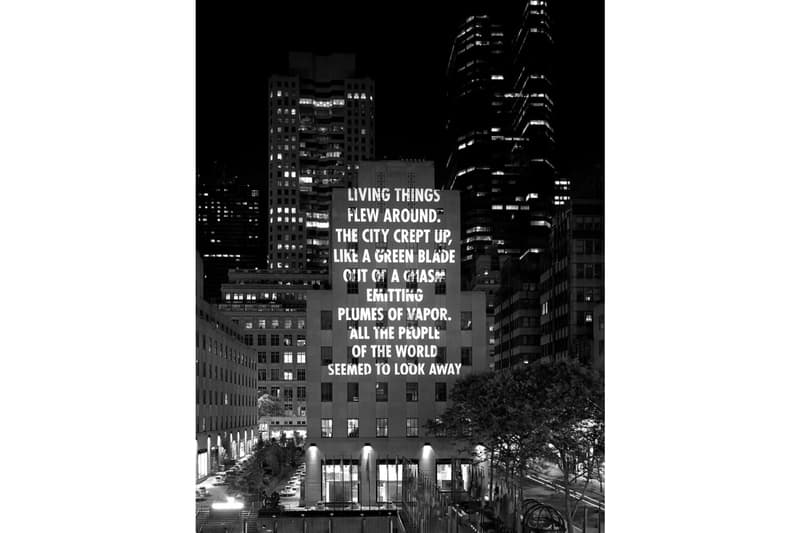 jenny holzer vigil light projection rockefeller center installation artworks