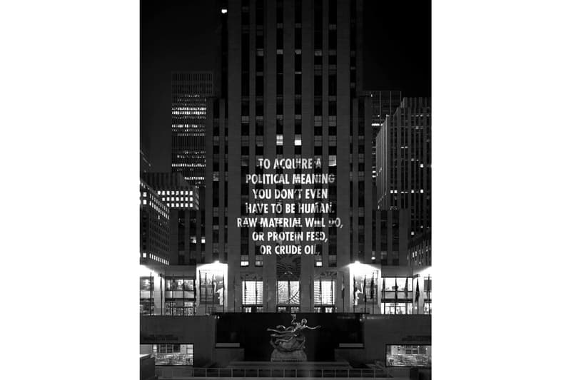 jenny holzer vigil light projection rockefeller center installation artworks