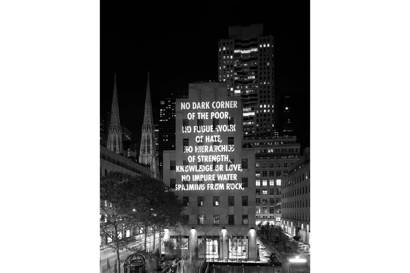 jenny holzer vigil light projection rockefeller center installation artworks