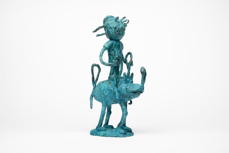 joakim ojanen case studyo boy with bff riding in the wind bronze blue edition sculpture artworks