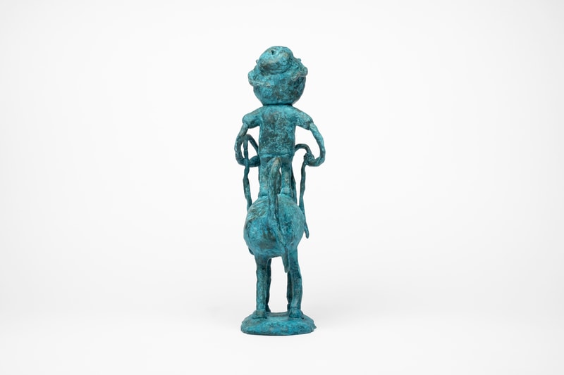 joakim ojanen case studyo boy with bff riding in the wind bronze blue edition sculpture artworks