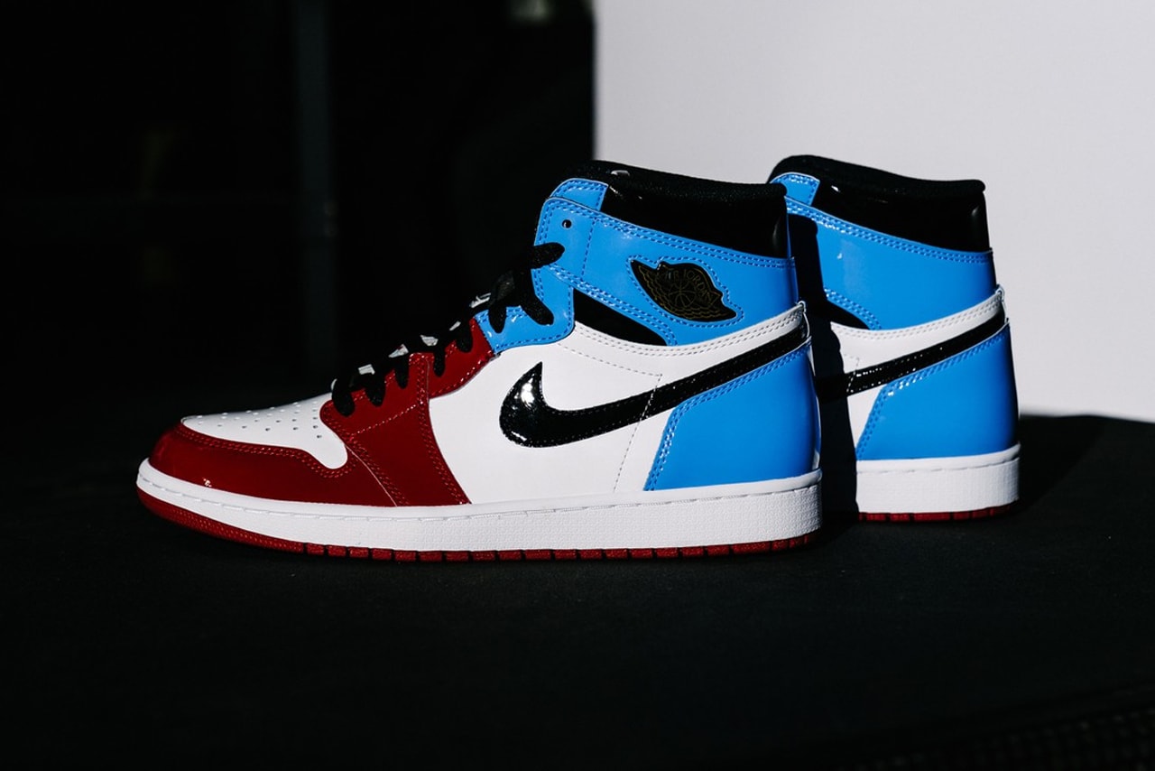 StockX Air Jordan 1 Retro High OG Fearless UNC Chicago University Blue Varsity Red Fearless Ones Collection 10th Anniversary Jordan Hall Of Fame Speech Limits like fears are often just an illusion Patent Leather White Upper black gold jeweled wings black swoosh logo black tongue