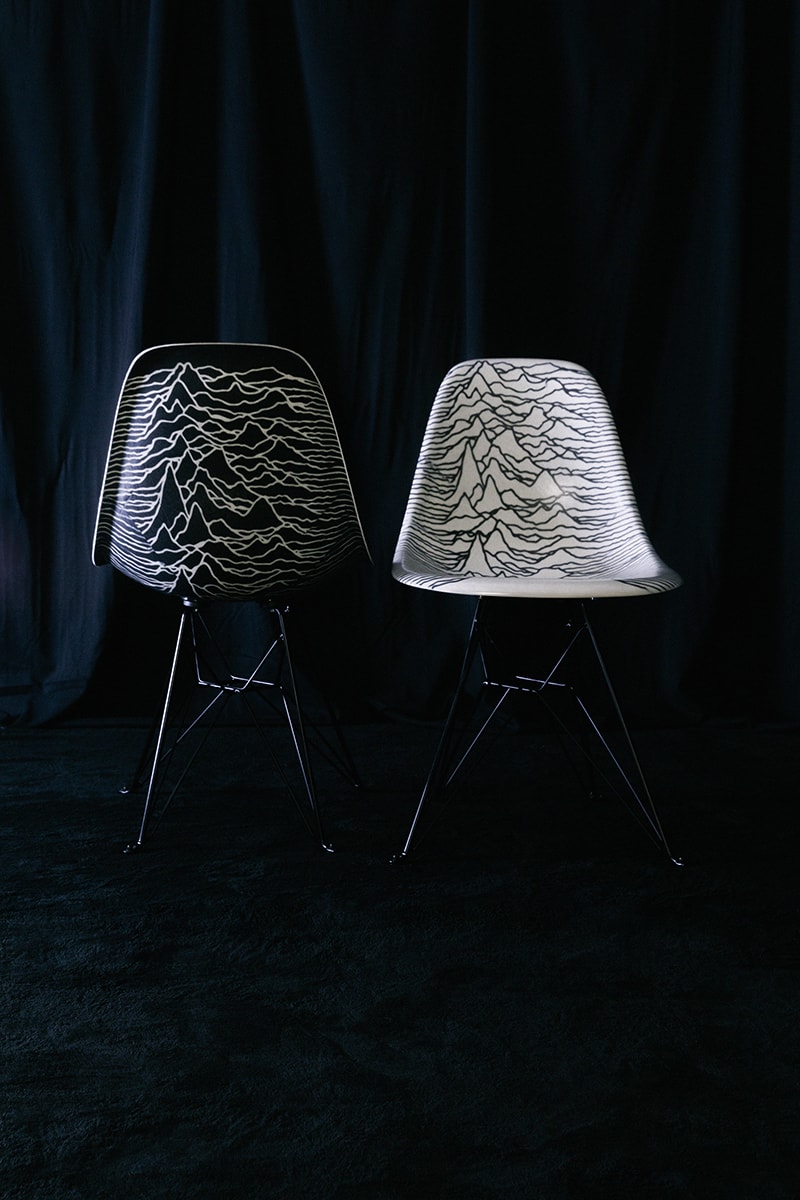 Joy Division by PLEASURES Collection Release Info Date Buy Lookbook Unknown Modernica side shell eiffel chairs