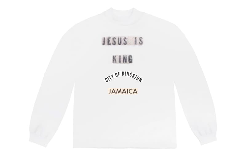 Kanye West 'Jesus Is King' Kingston Jamaica Sunday Service Merchandise release info drop date yeezy fabrics t-shirts longsleeves crewneck hat humming bird 