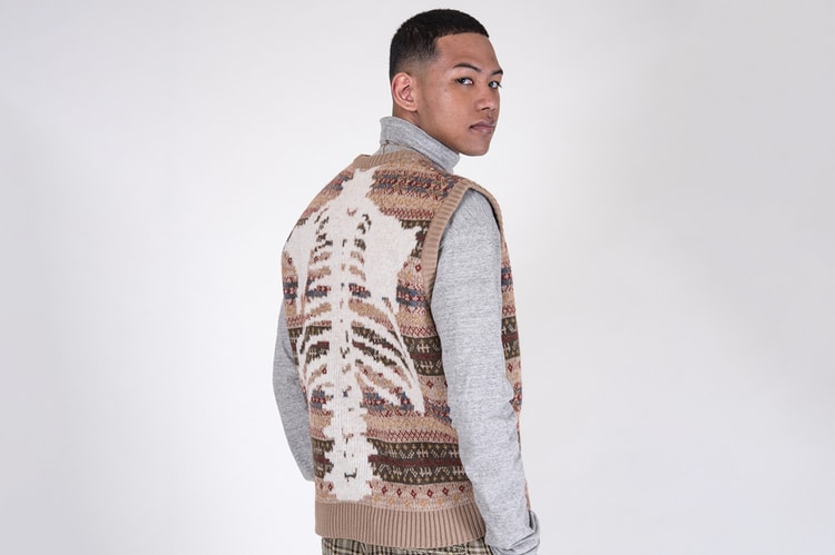 KAPITAL Readies for Halloween With 7G Wool Fair Isle "Bone" Crew Sweater & Vest