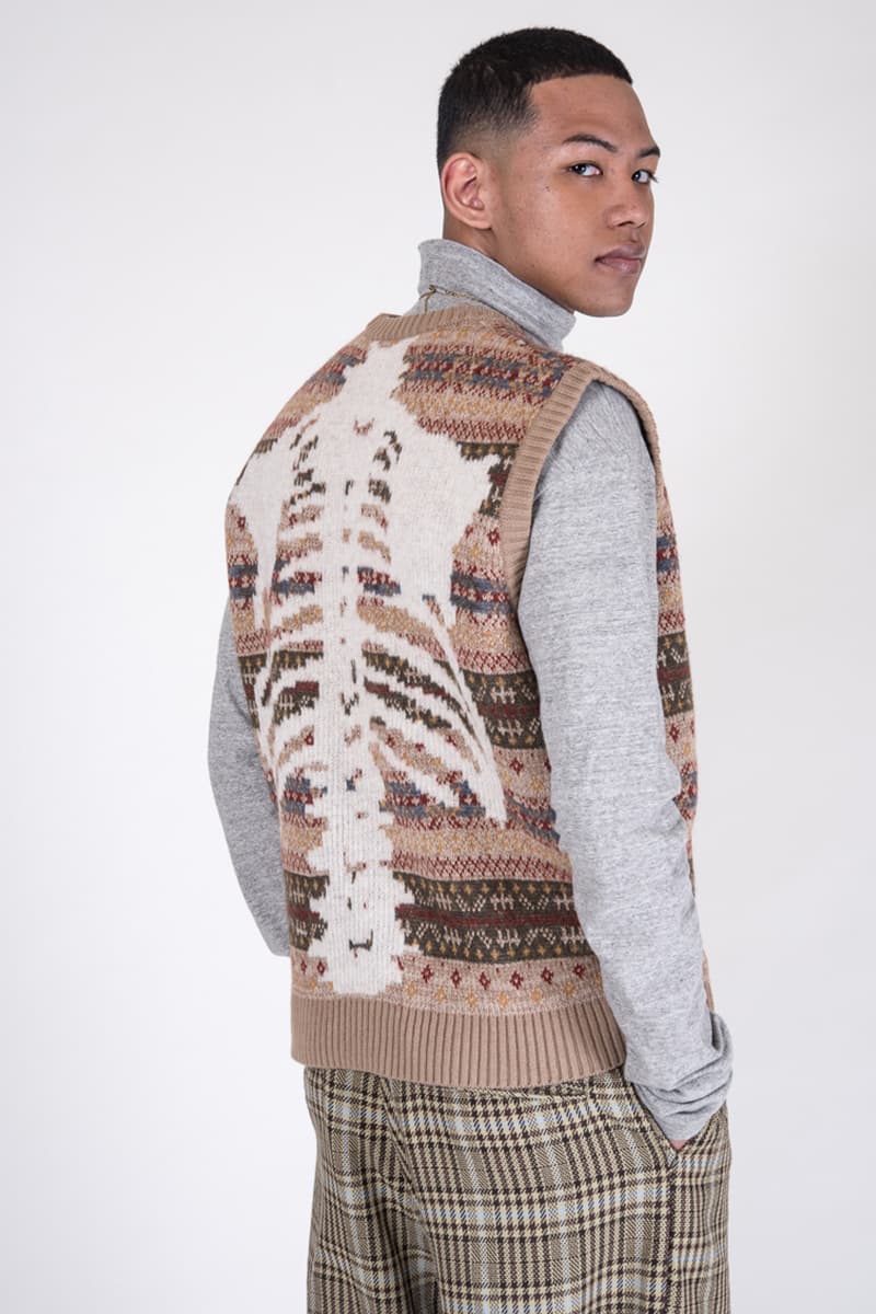 Kapital 7g Wool Fair Isle Bone Crew Sweater Vest Hypebeast