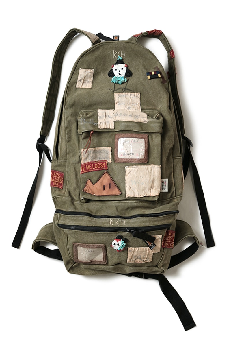 KAPITAL Patchwork Army Rucksack pouch fanny pack backpack military patches functional utility surplus bags accessories Japanese detach
