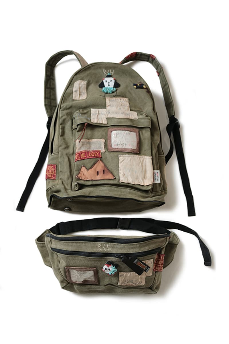 KAPITAL Patchwork Army Rucksack pouch fanny pack backpack military patches functional utility surplus bags accessories Japanese detach