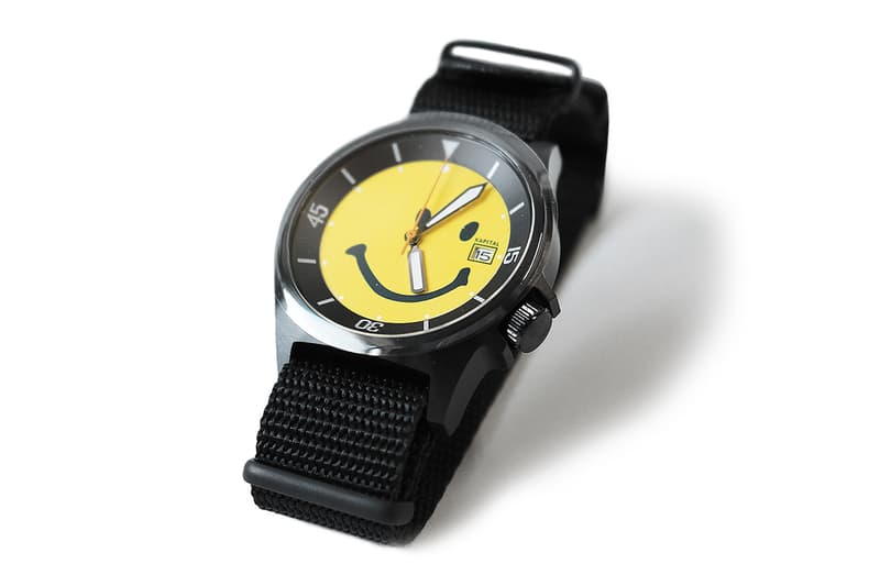 KAPITAL Rain Smile Divers Watch nato strap seiko sbdx face second tracker ripstop nylon black double eye accessories timepiece collectible