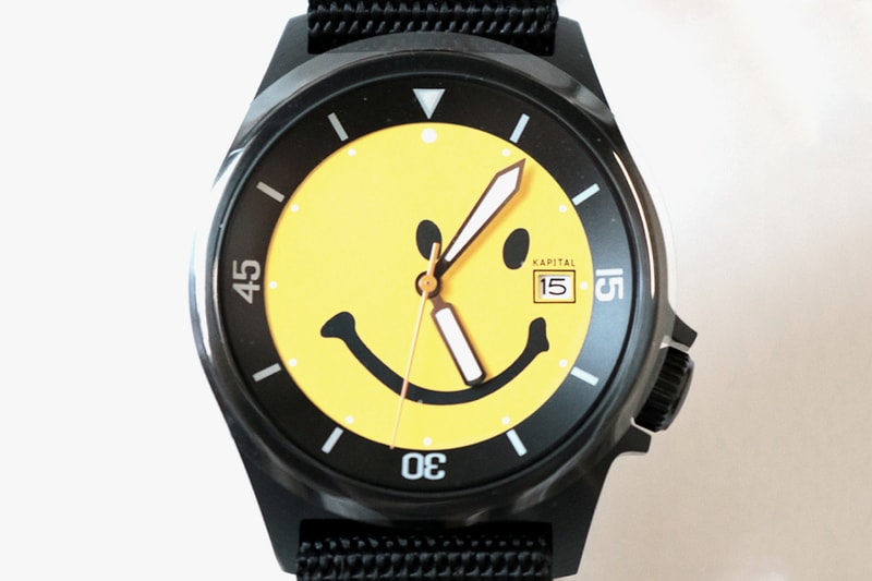 KAPITAL Rain Smile Divers Watch nato strap seiko sbdx face second tracker ripstop nylon black double eye accessories timepiece collectible