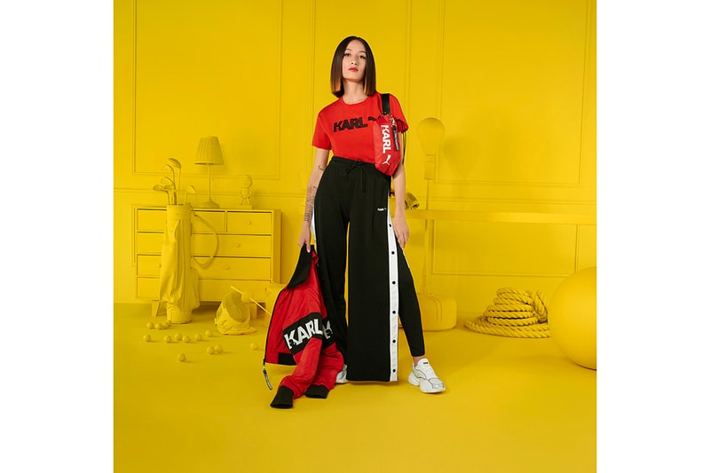 Karl Lagerfeld x PUMA Fall/Winter 2019 Collaboration Collection Sneakers Apparel Footwear Roma CELL Alien Trackpants Track Jacket Hoodies Accessories T-Shirts