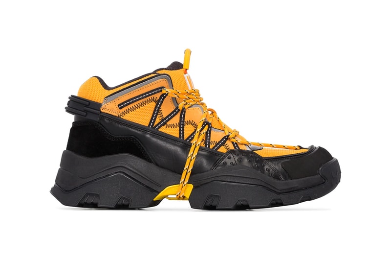 kenzo inka multicolored sneakers purple yellow orange black colorway release fall october 2019 leather overlays lace up front rope ties reflective details 