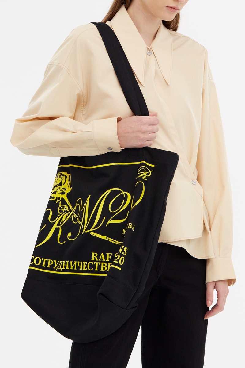 KM20 Raf Simons Capsule Collection Tote Bag Black Yellow Rose Flower В СОТРУДНИЧЕСТВЕ С КМ20 МОСКВА Moscow 