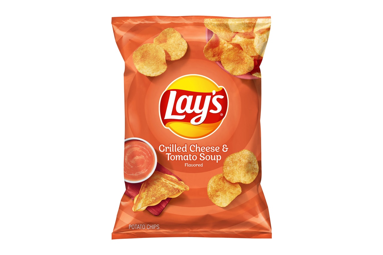 Lay's Grilled Cheese and Tomato Soup Fall New Fall Flavor Orange Yellow Red Chips Frito Lay