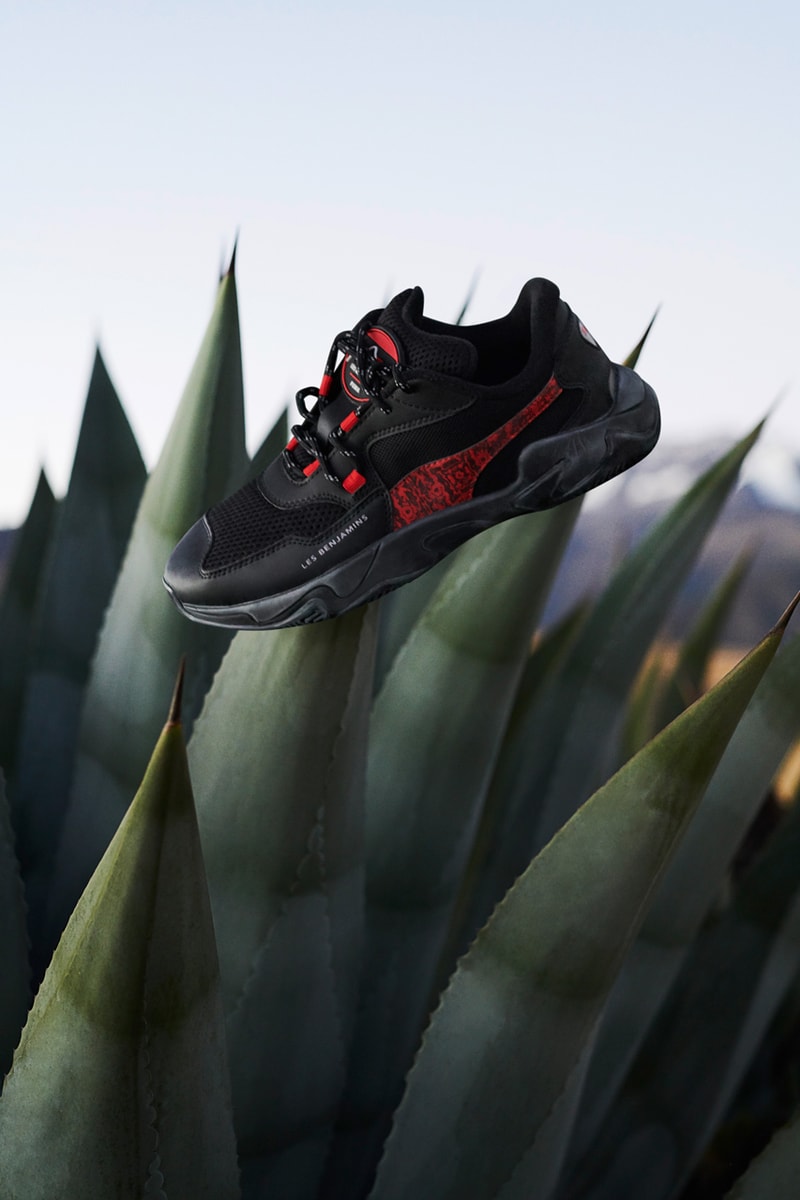 LES BENJAMINS Puma Hiking Collection Release Date cell alien rs-x mid thunder disc blaze storm sneakers footwear black red white blue grey