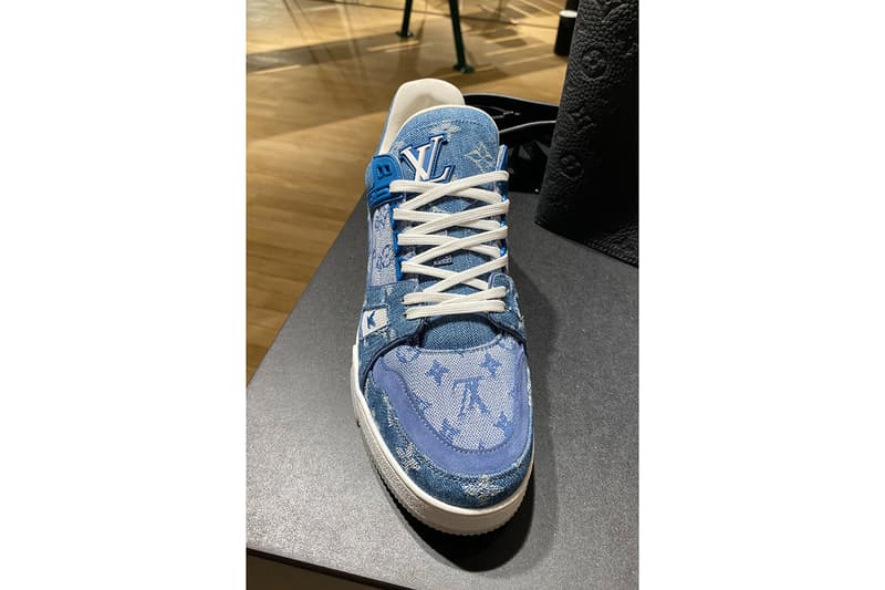 Louis Vuitton Low-Top LV 408 Trainer Denim Blue Monogram First Look Closer Sneak Peak Spring Summer 2020 SS20 Virgil Abloh Designed French Fashion House All Over Print Footwear Sneaker Release Information