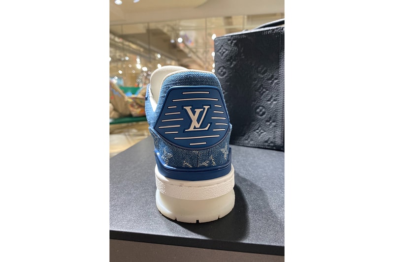 Louis Vuitton Low-Top LV 408 Trainer Denim Blue Monogram First Look Closer Sneak Peak Spring Summer 2020 SS20 Virgil Abloh Designed French Fashion House All Over Print Footwear Sneaker Release Information