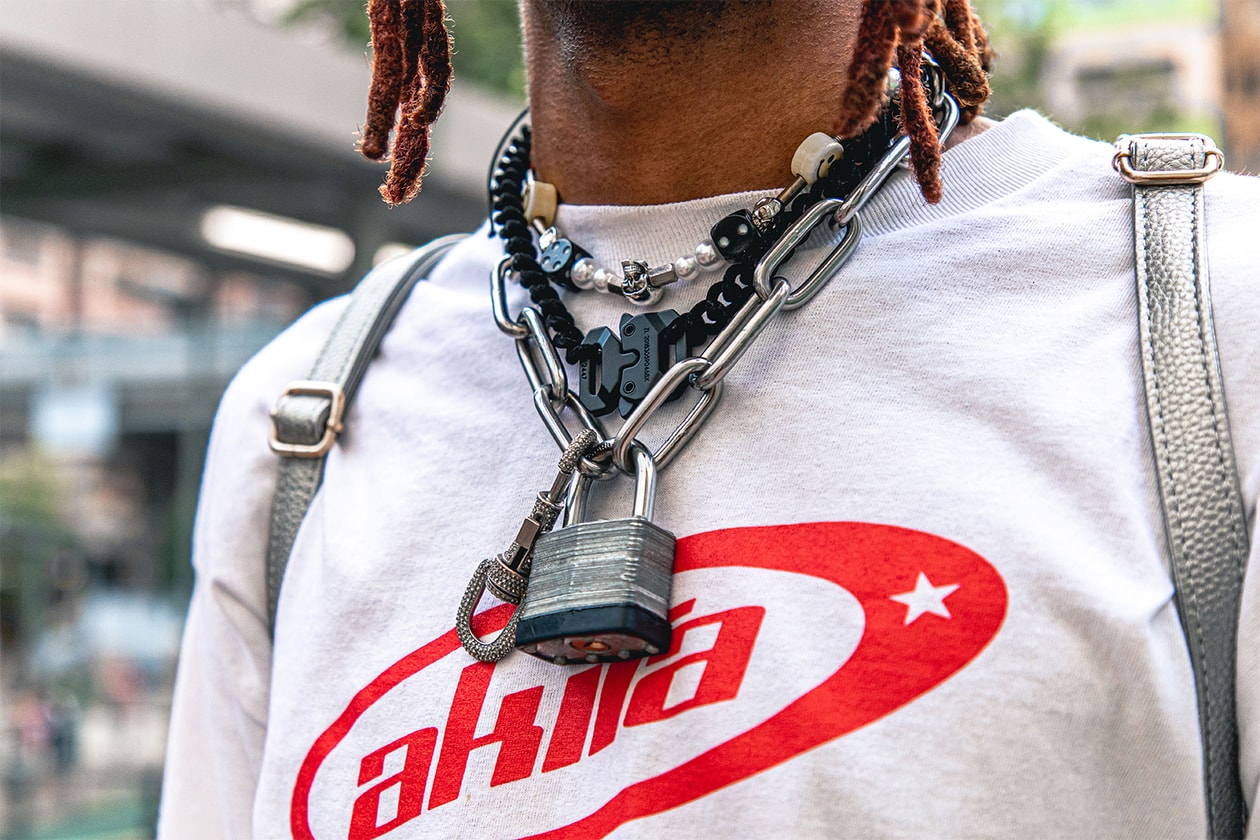 Streetsnaps MadeinTYO DJ Jehmahk Hong Kong China Gluestick Akita Allstars Chanel Comme Des Garcons Jordan Brand 1 Air Salute EVAE Necklace interview style