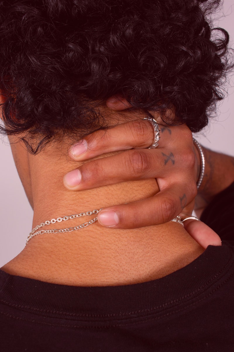 MAPLE Fall Winter 2019 VHS Lookbook silver jewelry accessories engraved signet rings necklaces chains safety pins Washington DC buick ring