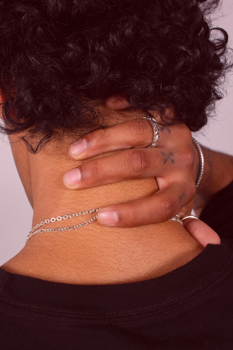 MAPLE Fall Winter 2019 VHS Lookbook silver jewelry accessories engraved signet rings necklaces chains safety pins Washington DC buick ring