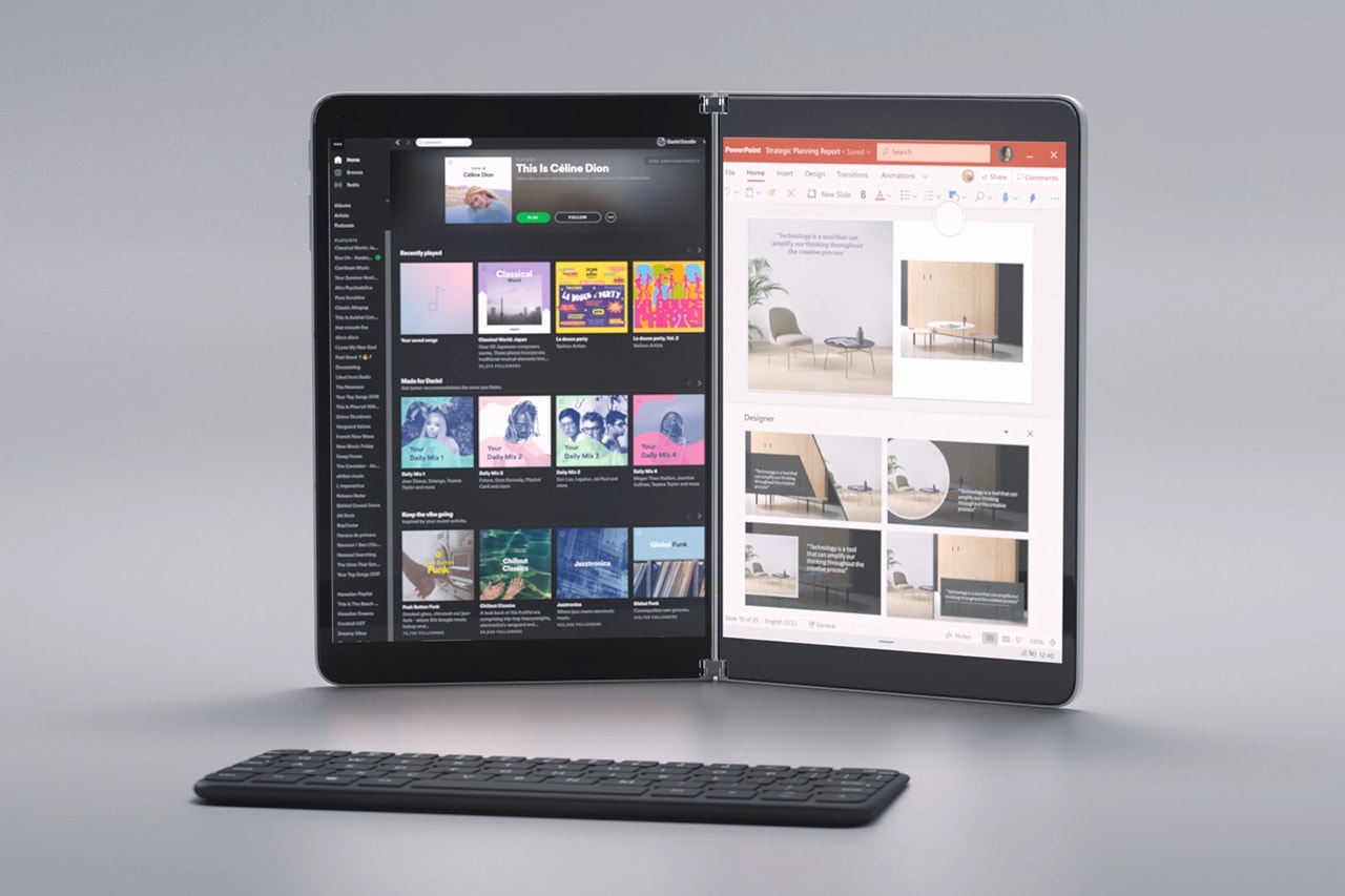 Microsoft Surface Event Recap Neo Duo Earbuds Laptop Tablet Dual Screen Windows 10X Wonderbar Hinge Apple AirPods