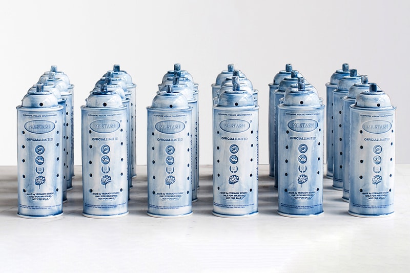 Mr. Stash x YEENJOY STUDIO Spray Can Incense Burner Release Information First Look Ceramic Blue White Friends and Family Limited to 25 Pieces Art Design Homeware