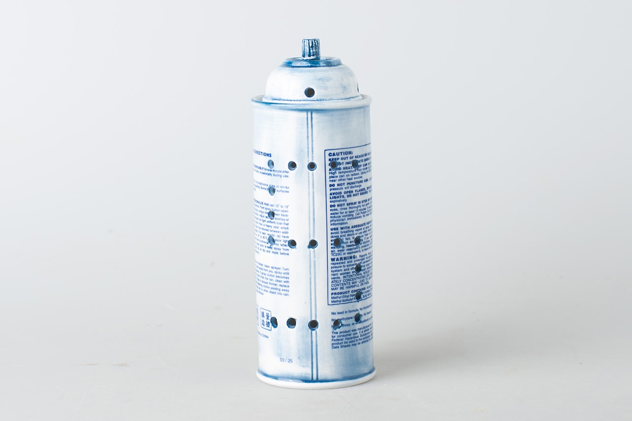 Mr. Stash x YEENJOY STUDIO Spray Can Incense Burner Release Information First Look Ceramic Blue White Friends and Family Limited to 25 Pieces Art Design Homeware