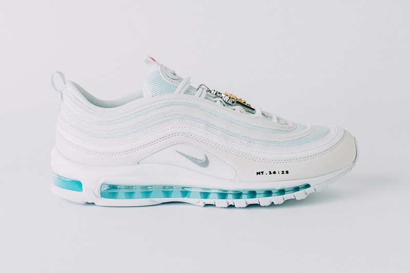 MSCHF x INRI Nike Air Max 97 "Jesus Shoes" Release Information Closer Look Walk on Water Biblical References Pope Crucifix Limited Edition How to Cop Buy Sneakers Footwear Customized Customs Rare