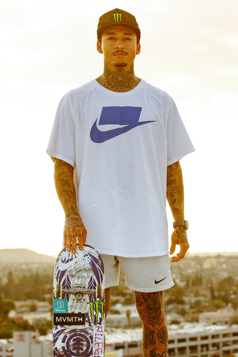 MVMT Nyjah Huston Signature Watch Collaboration The Run Down gunmetal steal pebbled asphalt leather interchangeable link mesh strap water resistant 40mm size chronography asphalt Nyjah's tattoos symbols