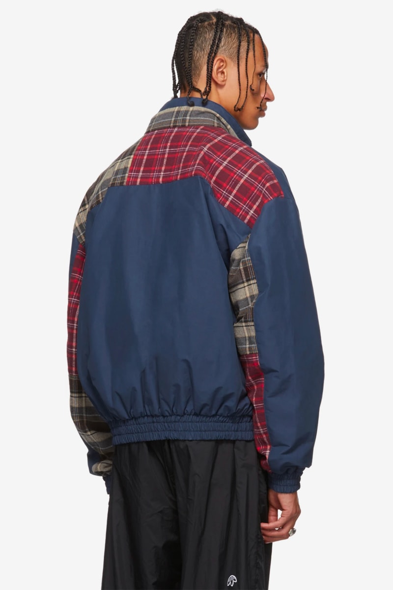 NAPA by Martine Rose Beige Black A Jag Jacket Striped Fleece Button Up Jacket Blue Check Stewart fall winter 2019 collection outerwear fur deconstructed