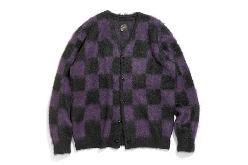 Needles Mohair Cardigan Papillon Checkered Polka Dot nepenthes keizo shimizu sweaters fall winter 2019 knit steve mcqueen tattoo purple