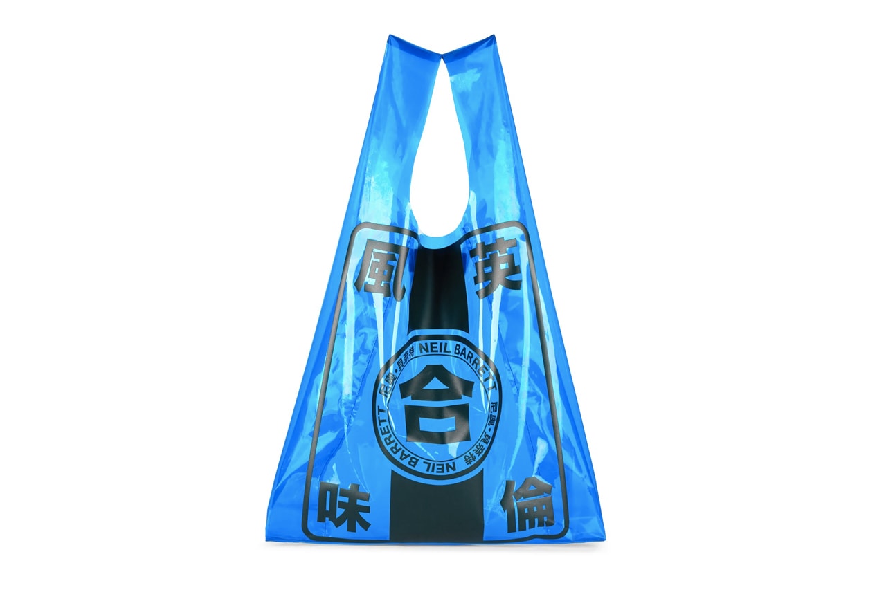 Neil Barrett PVC Supermarket Bags Fall Winter 2019 Collection Shinjuku Tokyo transparent translucent accessories totes soho carrying options