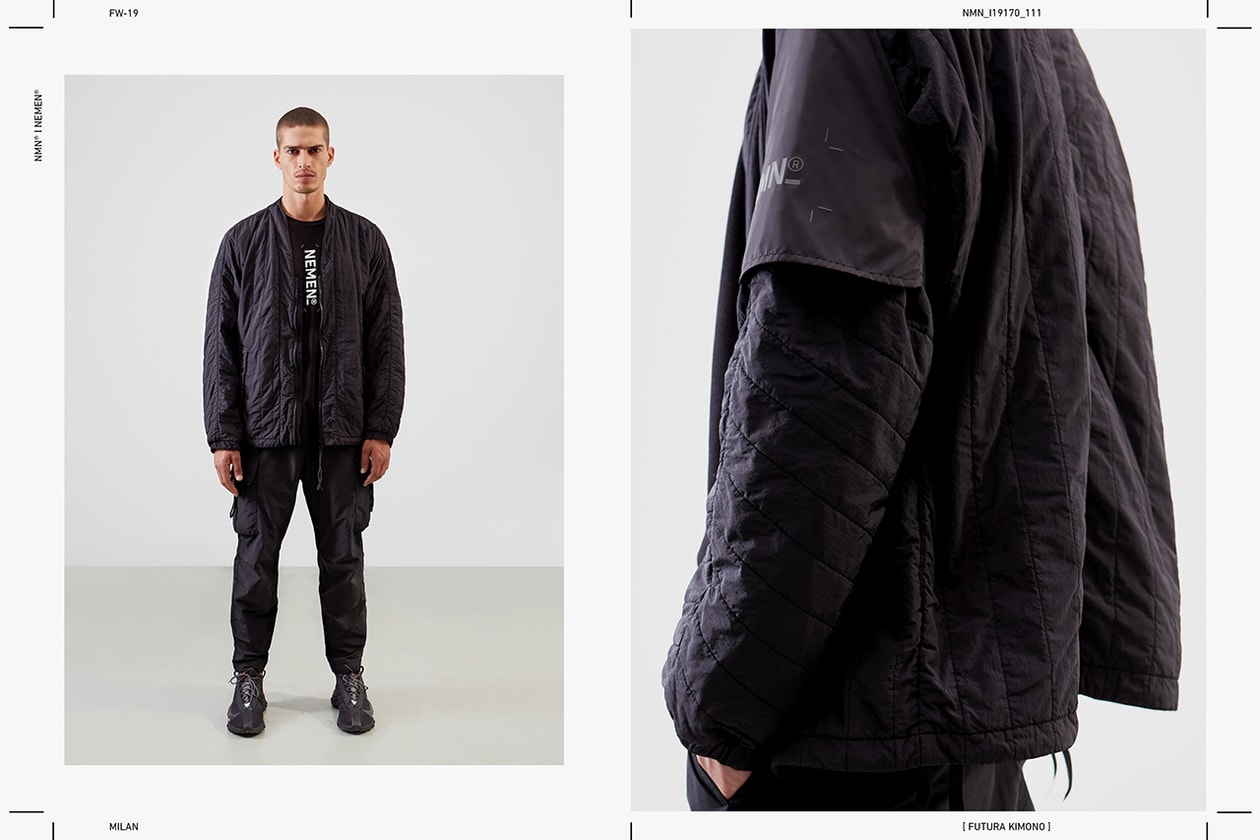 NemeN Fall/Winter 2019 Collection Lookbook First Look Garments Release Information Technical Italian Brand Innovative Research Utility Designs Outerwear Woven Jacquard Polyester Fabric With Augmented Reality Graphic SEVER AR