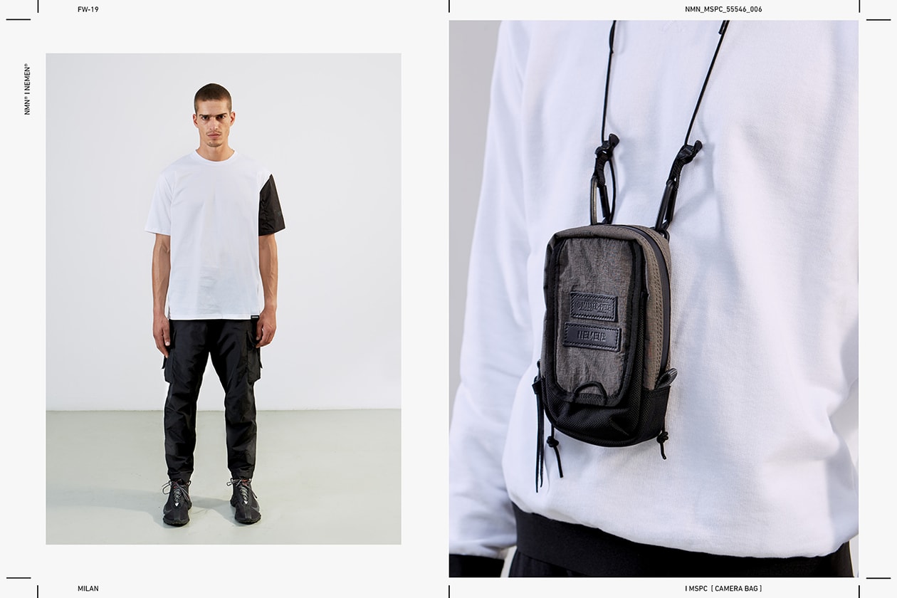 NemeN Fall/Winter 2019 Collection Lookbook First Look Garments Release Information Technical Italian Brand Innovative Research Utility Designs Outerwear Woven Jacquard Polyester Fabric With Augmented Reality Graphic SEVER AR