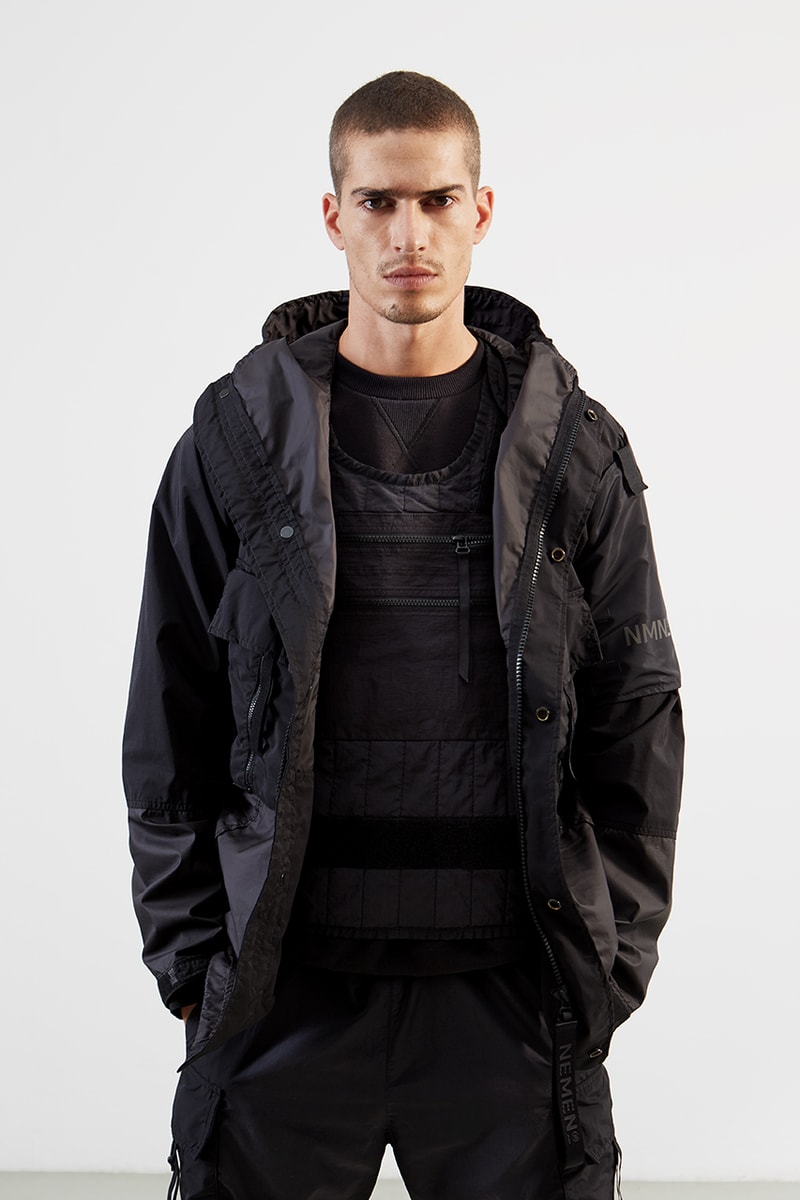 NemeN Fall/Winter 2019 Collection Lookbook First Look Garments Release Information Technical Italian Brand Innovative Research Utility Designs Outerwear Woven Jacquard Polyester Fabric With Augmented Reality Graphic SEVER AR