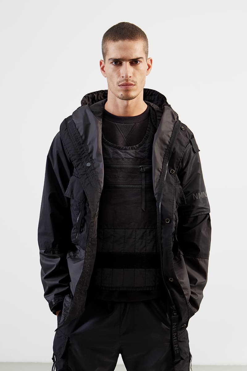 NemeN Fall/Winter 2019 Collection Lookbook First Look Garments Release Information Technical Italian Brand Innovative Research Utility Designs Outerwear Woven Jacquard Polyester Fabric With Augmented Reality Graphic SEVER AR