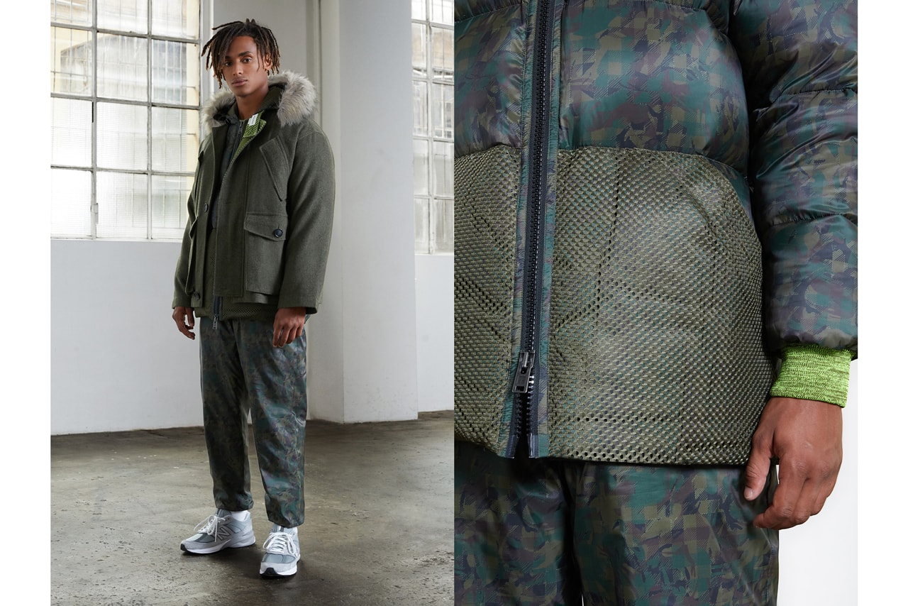 N.HOOLYWOOD  Woolrich FW19 Capsule Collection Bomber Jackets Puffy Down Vests Shirts Vintage Checkered Camouflage Chief Petty Officer Shirt Green Blue 