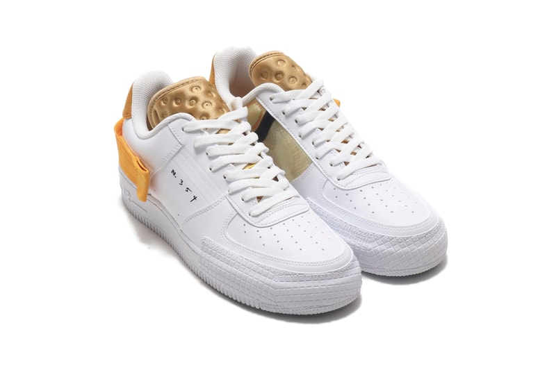 Nike AF1-TYPE Low "White/University Gold" Air Force 1 Prototype Design Reworked Minimalist Sneaker Footwear Design Release Information First Look