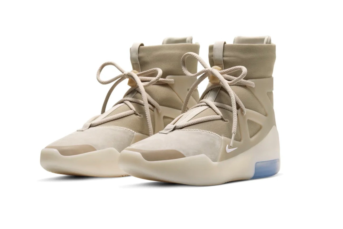 Nike Air Fear of God 1 “Oatmeal” official look release information Jerry Lorenzo Leo Chang basketball fashion military collaborations 