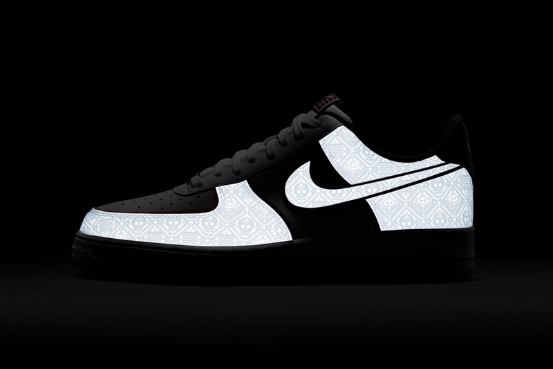 nike air force 1 low day of the dead halloween skulls white black red pink blue