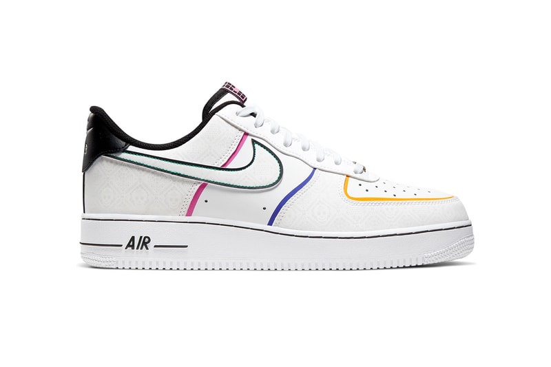nike air force 1 low day of the dead halloween skulls white black red pink blue