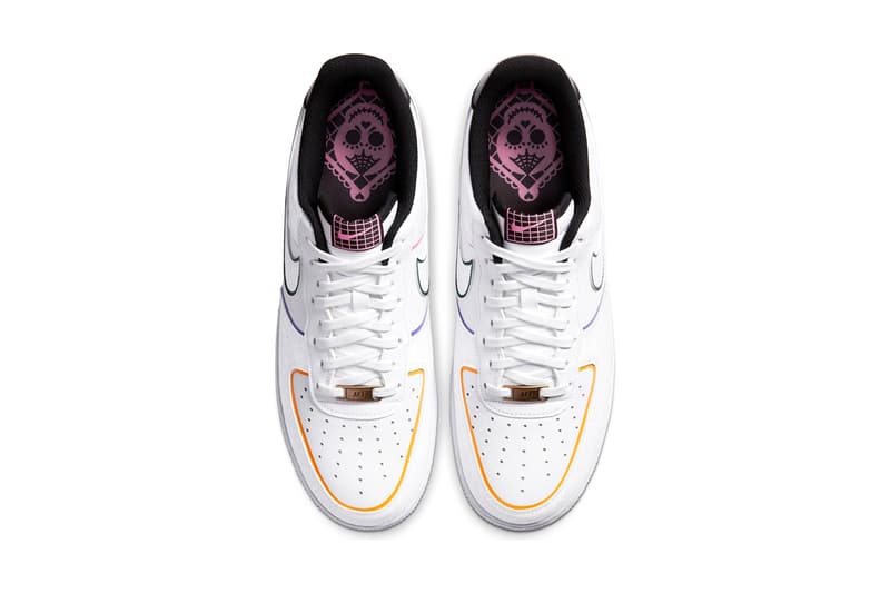 nike air force 1 low day of the dead halloween skulls white black red pink blue