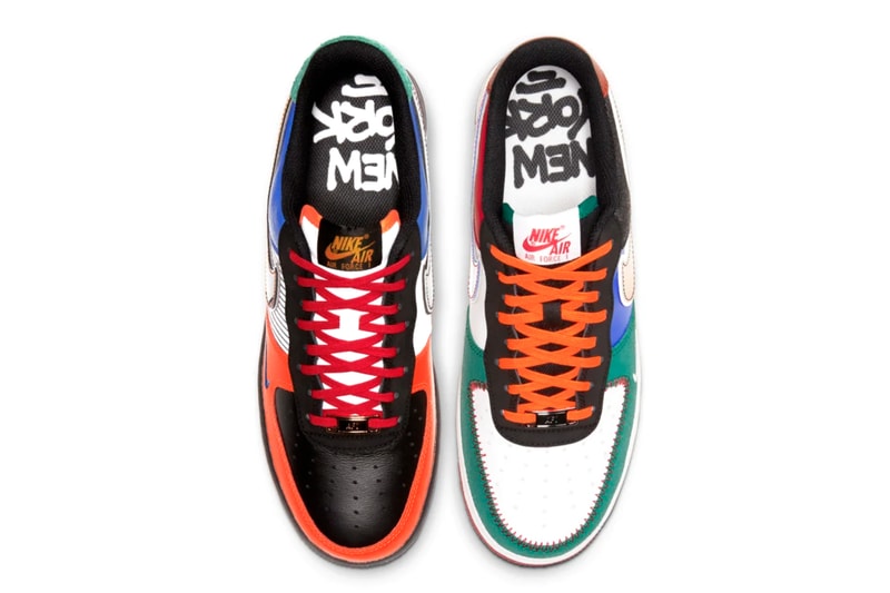 Nike Air Force 1 Low "NYC: City of Athletes" releases big apple new york city premium colorblocked Nike Air Force 1 Low “What The NY” Knicks yankees jets red bull sports teams